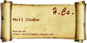 Holl Csaba névjegykártya