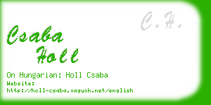 csaba holl business card